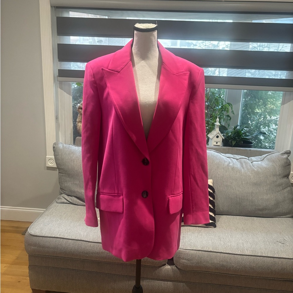 Zara Hot Pink Tailored Blazer Jacket